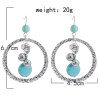 E-5910  New Ethnic Bohemian Turquoise Stone Drop Dangles Earrings for Women Vintage Party Statement Jewelry