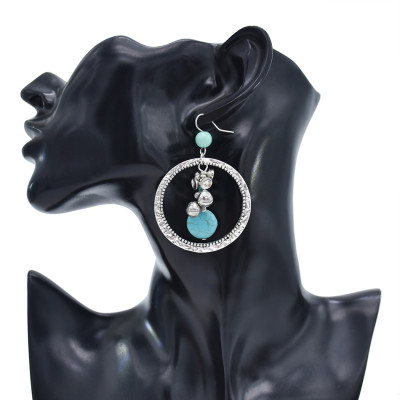 E-5910  New Ethnic Bohemian Turquoise Stone Drop Dangles Earrings for Women Vintage Party Statement Jewelry