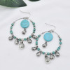 E-5910  New Ethnic Bohemian Turquoise Stone Drop Dangles Earrings for Women Vintage Party Statement Jewelry