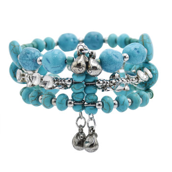 B-1071  Bohemia Vinatge turquoise green stone bracelet bangle Indian Jewelry