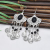 E-5911  Ethnic Bohemian Coin Tassel Drop Earring Antique Green Stone Tribal Earrings Broncos Fashion Party Jewelry