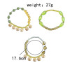 B-1072  3 pieces/set of bohemian amber crystal beads green metal beads mixed bracelet pendant party women gift jewelry