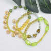 B-1072  3 pieces/set of bohemian amber crystal beads green metal beads mixed bracelet pendant party women gift jewelry