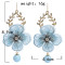 E-5912  Korea Fashion Gold alloy Lace embroidery flower beaded drop earrings Jewelry