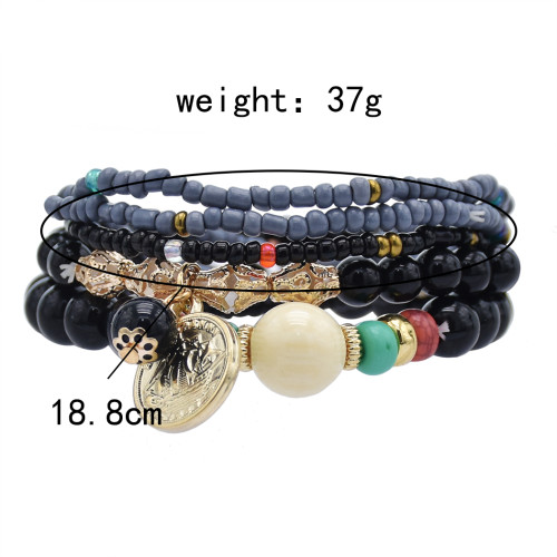 B-1073  European and American Fashion Trend  Beaded Alloy Bracelets Bohemian Ethnic Style Ladies Jewelry Party Gifts