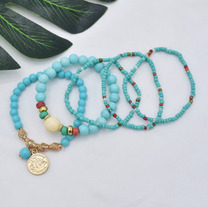 B-1073  European and American Fashion Trend  Beaded Alloy Bracelets Bohemian Ethnic Style Ladies Jewelry Party Gifts