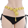 N-7413  Bohemian metal alloy flowers with bells tassel dance waist chain ethnic style woman beach sexy body chain jewelry
