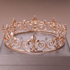 F-0791  Fashion gold silver alloy shiny crystal big crown Jewelry