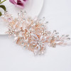 F-0792  Fashion crystal flower white beaded hair comb Jewelry