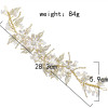 F-0793 Bridal Gold Wired Rhinestone Pearl Beads Leaf Flower Headbands for Women Wedding Hair Accessories