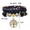 B-1075  5 pieces/set of vintage white/black gold alloy tree bracelet beaded crystal bracelet gift party women jewelry