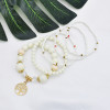 B-1075  5 pieces/set of vintage white/black gold alloy tree bracelet beaded crystal bracelet gift party women jewelry