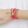 B-1076  6 Pcs/Set Bohemain Jewelry Acrylic Beaded Elatic Bracelets for Women with Hand Pendant Party Jewelry Gift