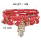 B-1076  6 Pcs/Set Bohemain Jewelry Acrylic Beaded Elatic Bracelets for Women with Hand Pendant Party Jewelry Gift