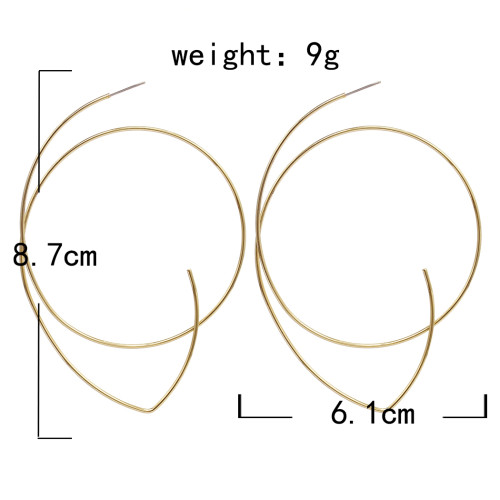 E-5913  Fashion Round Dangle Drop Korean Earrings For Women Geometric Round Gold Earring Wedding Jewelry