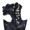 E-5914  Hanging ear white pearl/color transparent beads tassel ear hook ear clip party gift women jewelry