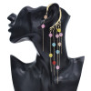 E-5914  Hanging ear white pearl/color transparent beads tassel ear hook ear clip party gift women jewelry