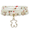 B-1077  5Pcs/set Bohemian White Blue Acrylic Beads Statement Bracelets with Bear Pendant Women Party Jewelry Summer Gift