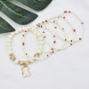 B-1077  5Pcs/set Bohemian White Blue Acrylic Beads Statement Bracelets with Bear Pendant Women Party Jewelry Summer Gift