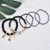 B-1078  Bohemian Multi-layer Beaded Bracelets Set Women Heart Pendant Colorful Stone Bracelets Fashion Jewelry