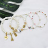 B-1078  Bohemian Multi-layer Beaded Bracelets Set Women Heart Pendant Colorful Stone Bracelets Fashion Jewelry