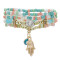 B-1080  Multi-layer Beaded Bracelets Set Women Heart Pendant crystal hand Bracelets Fashion Jewelry