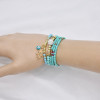B-1080  Multi-layer Beaded Bracelets Set Women Heart Pendant crystal hand Bracelets Fashion Jewelry