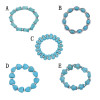 B-1079  5Styles Bohemian Heart Tortoise Bone Shape Turquoises Beaded Statement Bracelets for Women Party Jewelry Gift
