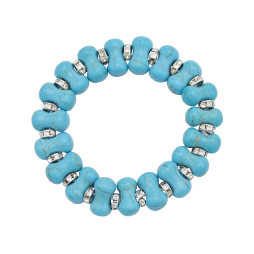B-1079  5Styles Bohemian Heart Tortoise Bone Shape Turquoises Beaded Statement Bracelets for Women Party Jewelry Gift