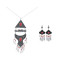 N-7415  Vintage Silver Metal Red Black Blue Stone Necklaces Earrings Sets for Women Bohemian Gypsy Party Jewelry Sets