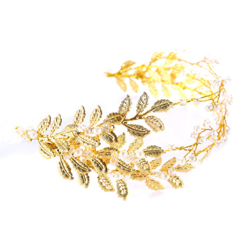 F-0798  Fashion Women Gold Plated leaves Headband Hairband Hair Accessories Jewelry