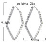E-5915 Fashion Big Hoop Earrings Shiny Zircon Delicate Earrings Girl Party Accessories