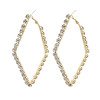 E-5915  Fashion Big Hoop Earrings Shiny Zircon Delicate Earrings Girl Party Accessories
