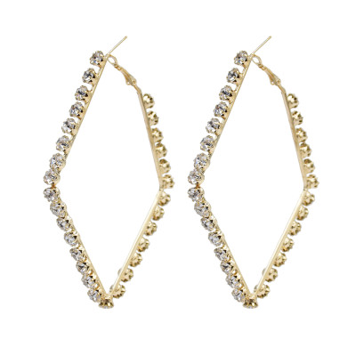 E-5915  Fashion Big Hoop Earrings Shiny Zircon Delicate Earrings Girl Party Accessories