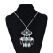 N-7418  Vintage silver color stone tassel necklace earring set female bohemian gypsy party jewelry set