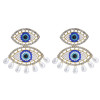 E-5917  Fashion Eye Drop Earrings for Women Bohemian Rhinestone Pearl Long Tassel Earring Statement Party Jewelry