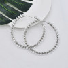 E-5918 Fashion Simple Metal Pearl Hoop Earrings Fashion Big Circle Hoop Statement Earrings for Women Party Jewelry Gift