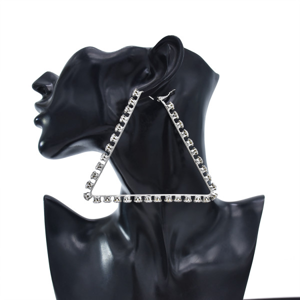 E-5921 Fashion Simple Metal Diamond Earrings Fashion Big Triangle Earrings Women Party Jewelry Gifts