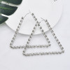 E-5921 Fashion Simple Metal Diamond Earrings Fashion Big Triangle Earrings Women Party Jewelry Gifts