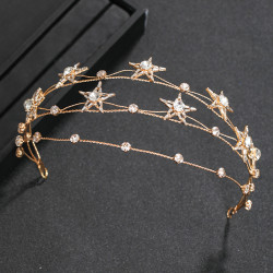 F-0804  New Korean Style Star Shape Crystal Rhinestone Hairbands Crowns Women Bridal Wedding Hair Accessories
