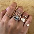 R-1529   2 style bohemian retro eyes/sun diamond joint nail ring finger ring punk ring