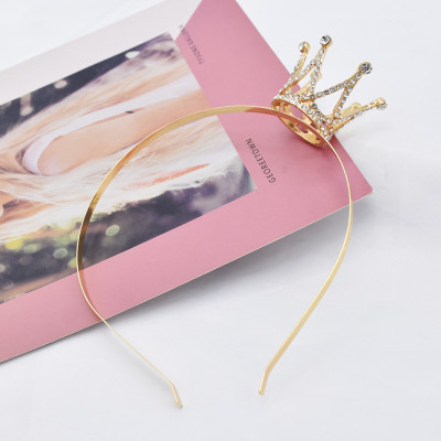 F-0805  Children's Crown Boutique Hair Accessories Korean Princess Rhinestone Crown Little Girls Birthday Hair Band Accessories