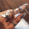 R-1530  Bohemian retro leaves tortoise Fish tail nail ring finger ring punk ring Jewelry gift