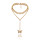 N-7421  Gold Silver Butterfly Pendant Choker Necklaces for Women Fashion Layered Thick Chain Y Necklace