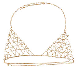 N-7422 Vintage style Gold Metal mesh bra Body Chain Jewelry Sexy Girls waist Chain Body Jewelry