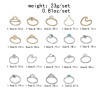 R-1532   19Pcs/set Bohemian Eye Moon Geometric Shape Gold Silver Metal Midi Finger Rings for Women Party Jewelry Gift