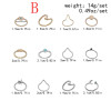 R-1533 12pcs/set Bohemian Vintage Gold Silver Antlers/ fox/ seahorse/ starfish/leaves shape Joint Ring set Short Ring Party Gift Jewelry