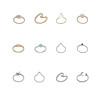 R-1533 12pcs/set Bohemian Vintage Gold Silver Antlers/ fox/ seahorse/ starfish/leaves shape Joint Ring set Short Ring Party Gift Jewelry