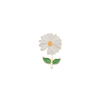 P-0449  New Cute Enamel Pins Daisy Blossom Brooches For Women Flower Button Badges Denim Jeans Dress Accessories