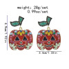 E-5931  Fashion Halloween Earrings 925 Silver Earrings Colorful Pumpkin Halloween Earrings Women Jewelry